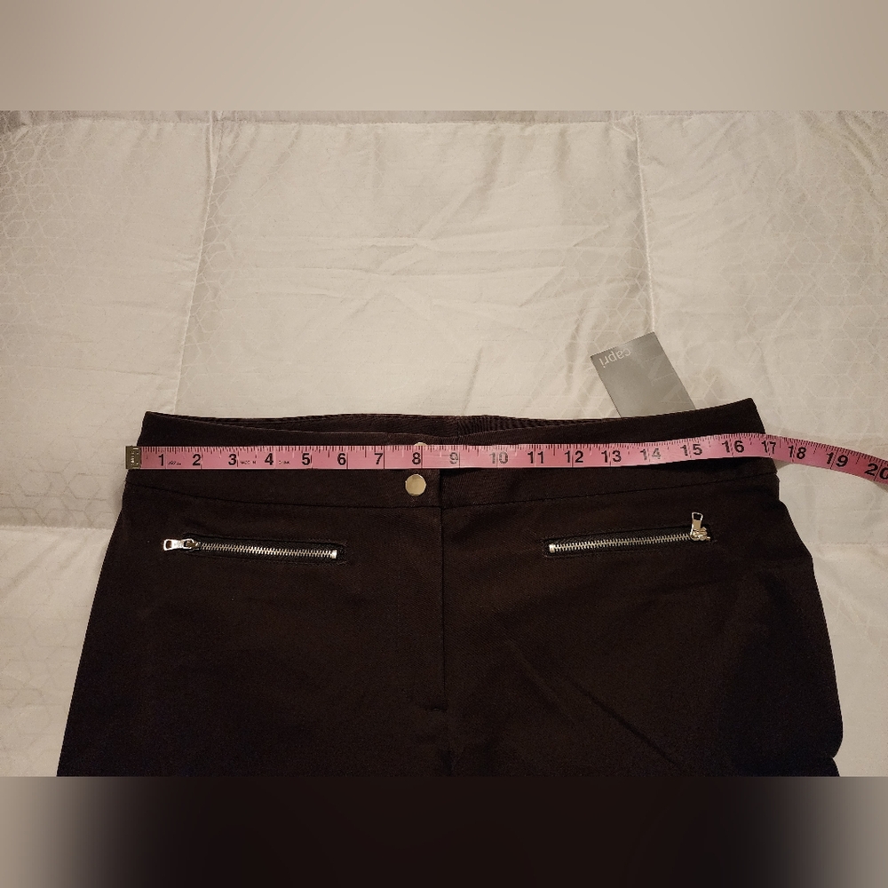 Alfani Womens Capri Pants Mid Rise Zipper Pockets Cotton Blend Brown Size 12P - Picture 5 of 6